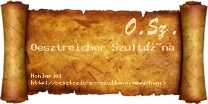 Oesztreicher Szultána névjegykártya